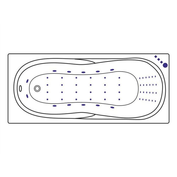 Ванна гидромассажная Excellent Sekwana "NANO"  WAEX.SEK17.NANO.CR 170x75 (хром, белый), каркас, слив-перелив